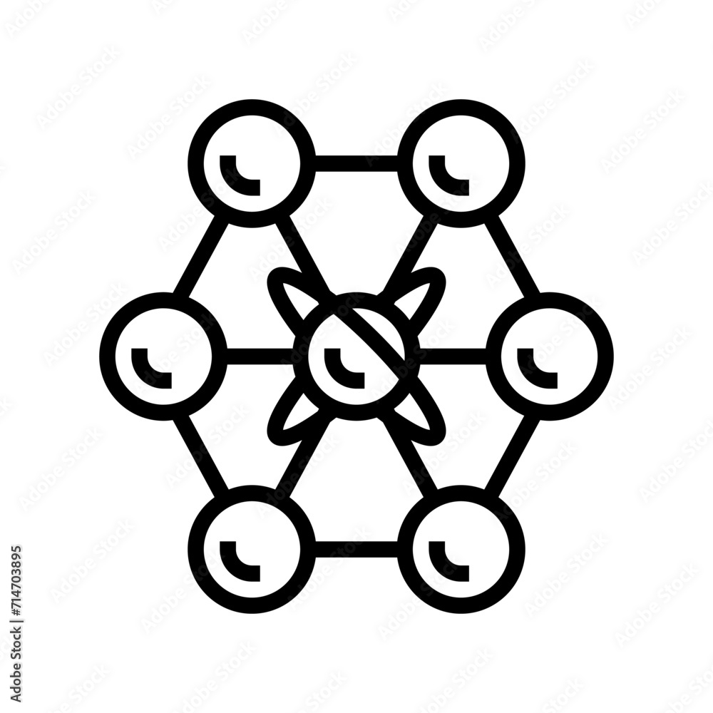 Poster communication quantum technology line icon vector. communication quantum technology sign. isolated c
