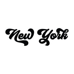 New York hand lettering design calligraphy vector, New York text vector trendy typography design	