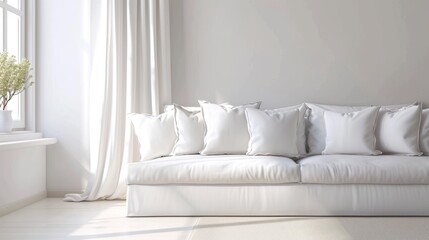 Bright Modern Living Space with Elegant White Sofa