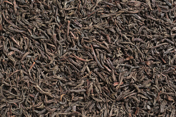 Black dry tea leaves