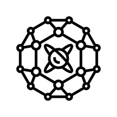 cryptography quantum technology line icon vector. cryptography quantum technology sign. isolated contour symbol black illustration
