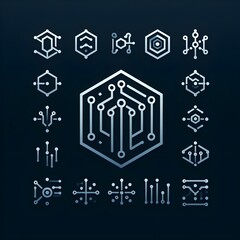 Micro technology logo sets tech logo Generative Ai 