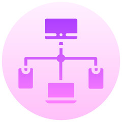 distributed data round gradient vector icon