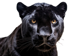 Naklejka na ściany i meble A black panther isolated on a transparent background.