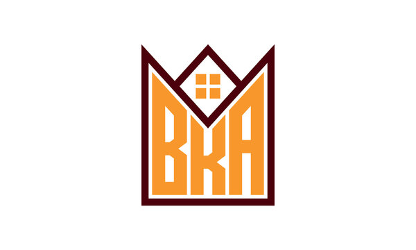 BKA initial letter real estate builders logo design vector. construction ,housing, home marker, property, building, apartment, flat, compartment, business, corporate, house rent, rental, commercial