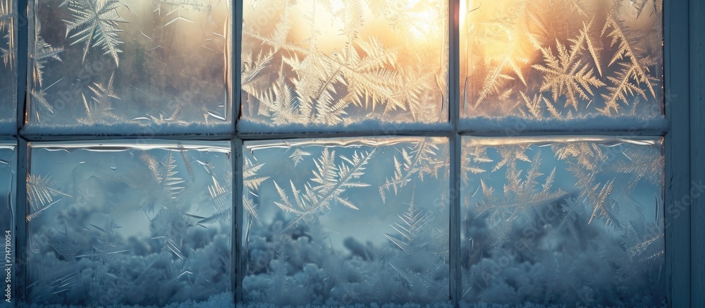 Canvas Prints Icy window backdrop