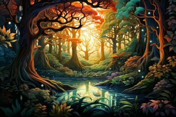 Whispering enchanted forests, where the trees share secrets and ancient wisdom - Generative AI