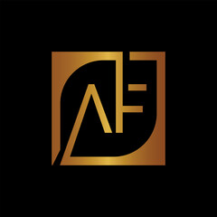 AF Logo Design Template Vector With Square Background.