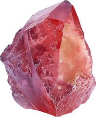 Strawberry quartz stone isolated on transparent background. PNG - obrazy, fototapety, plakaty