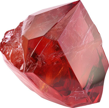 Strawberry quartz stone isolated on transparent background. PNG
