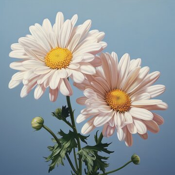 Generative AI Daisy double Flower Realistic illustration photo