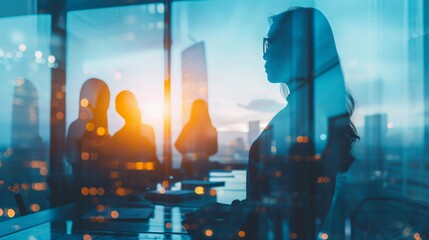 Woman Standing in Front of City Window