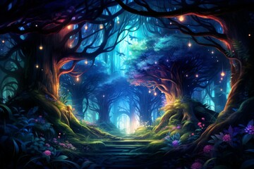 Whispering enchanted forests, where the trees share secrets and ancient wisdom - Generative AI