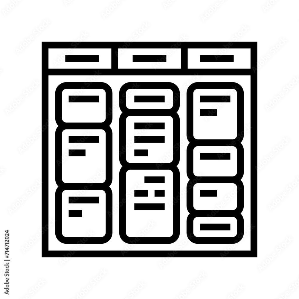 Poster blocking time management line icon vector. blocking time management sign. isolated contour symbol bl