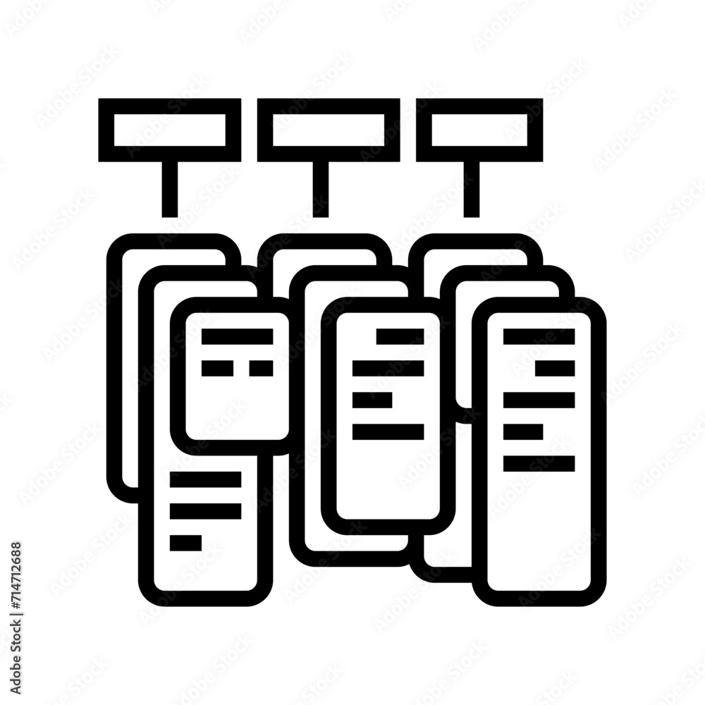 Poster task batching time management line icon vector. task batching time management sign. isolated contour