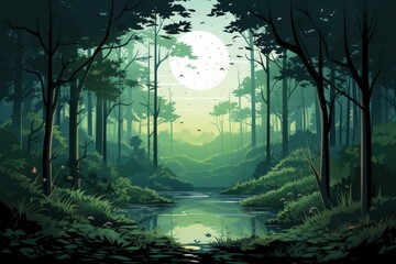 Obraz premium Whispering enchanted forests, where the trees share secrets and ancient wisdom - Generative AI