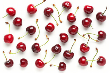 Red fruit cherry isolated on white background