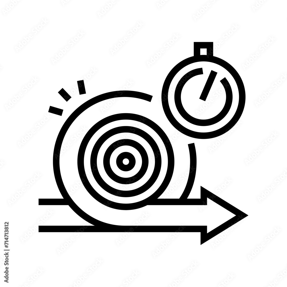 Poster focus sprints time management line icon vector. focus sprints time management sign. isolated contour