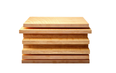 Strength and Versatility of a Neatly Stacked Collection of Plywood Sheets on a White or Clear Surface PNG Transparent Background.