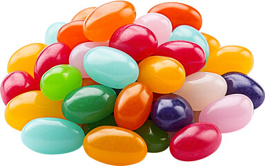 Fototapeta na wymiar Colorful candy oval shape isolated on transparent background. PNG