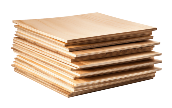 Durability and Performance of Diverse and Well Crafted Plywood Collections on a White or Clear Surface PNG Transparent Background.