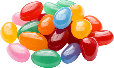 Colorful candy oval shape isolated on transparent background. PNG
