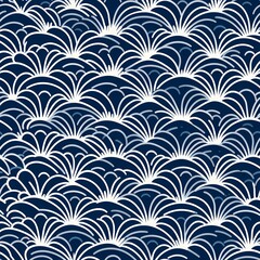 classic Japanese style seamless pattern blue and white color theme