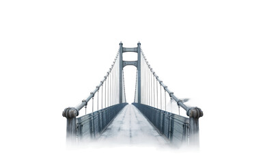 Architectural Precision the Significance of Suspension Bridge Model Diversity on a White or Clear Surface PNG Transparent Background.