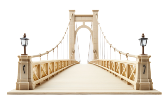 Creative Possibilities with Different Materials and Features in Bridge Models on a White or Clear Surface PNG Transparent Background.