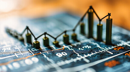 Financial graph and chart representing stock market analysis and economic trends.