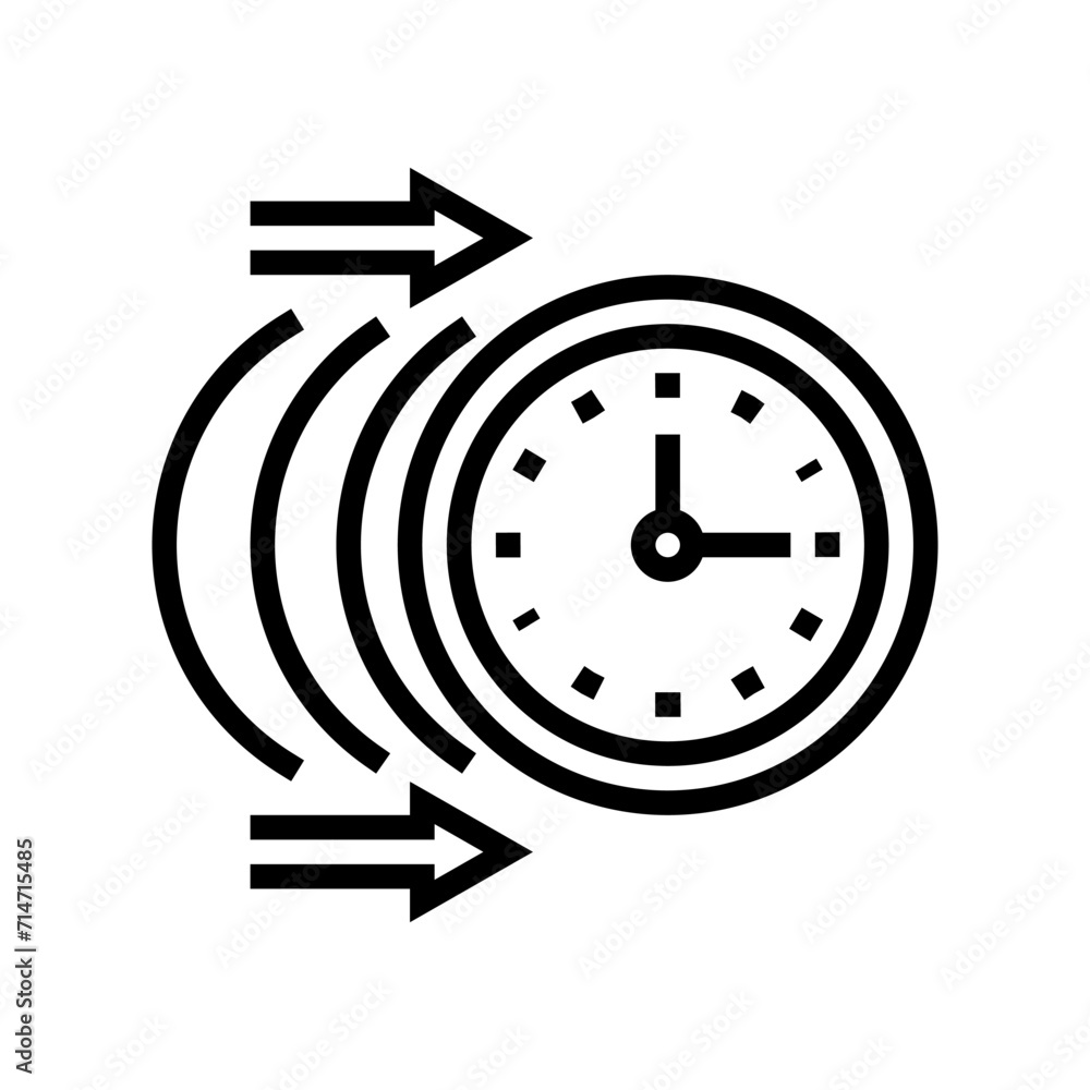 Poster inertia time management line icon vector. inertia time management sign. isolated contour symbol blac