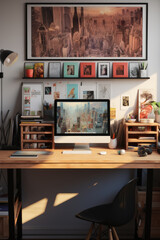 professional graphic designer desk. ai generated
