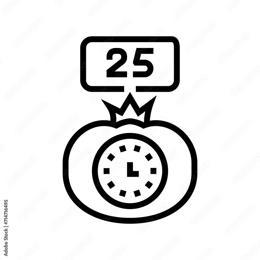 Poster pomodoro technique time management line icon vector. pomodoro technique time management sign. isolat