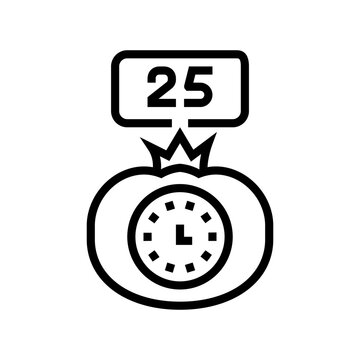 Classic pomodoro timer icon technique Royalty Free Vector