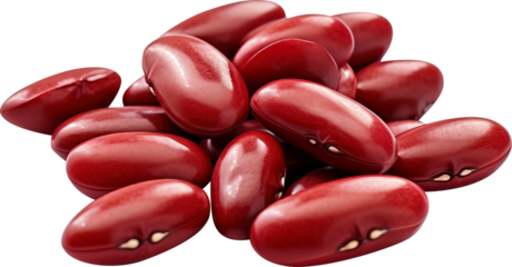 Pile of red beans isolated on transparent background. PNG