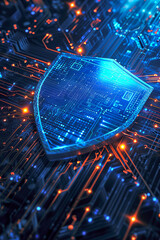Digital Security Shield Amidst Circuitry