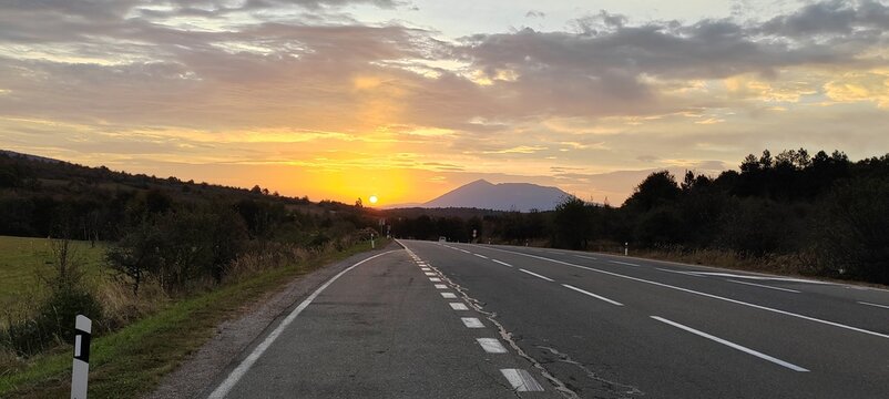 Sunset over Rtanj mountain