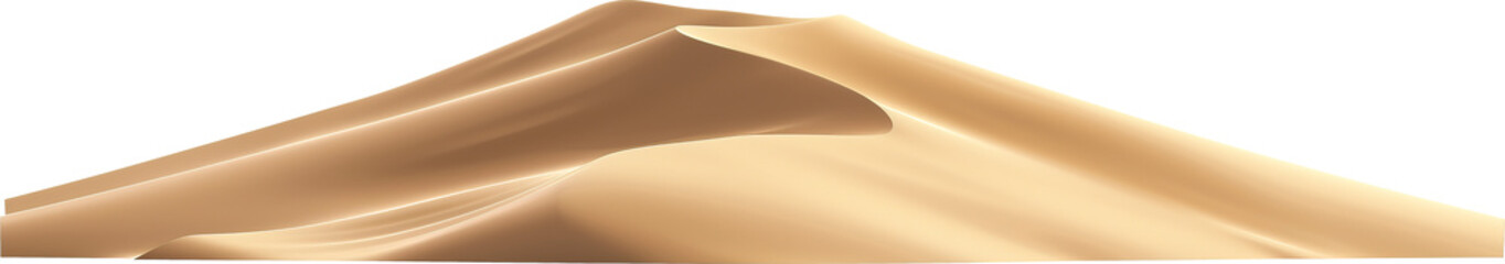 Desert sand dunes isolated on transparent background. PNG