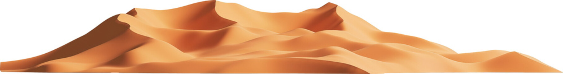 Fototapeta na wymiar Desert sand dunes isolated on transparent background. PNG