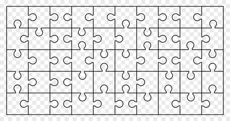 Puzzle line icon. Jigsaw puzzle template. Game with details. Vector illustration isolated on transparent background