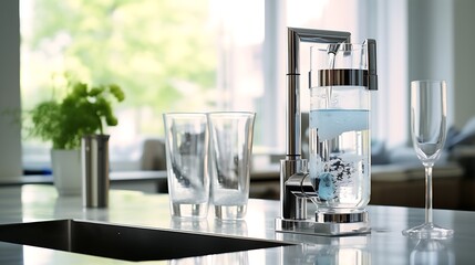 A water filtration system for clean and pure drinking water. - obrazy, fototapety, plakaty