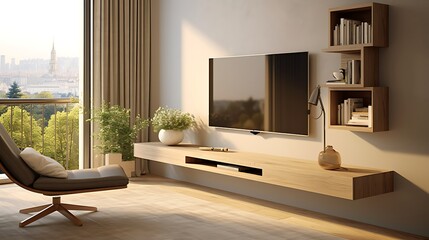 A wall-mounted TV for entertainment and relaxation.