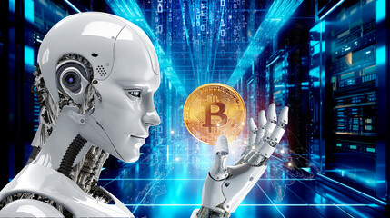 crypto currency trade white ai robot