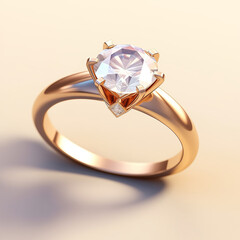 Diamond Ring, wedding engagement diamond rings with water drops, Generative Ai