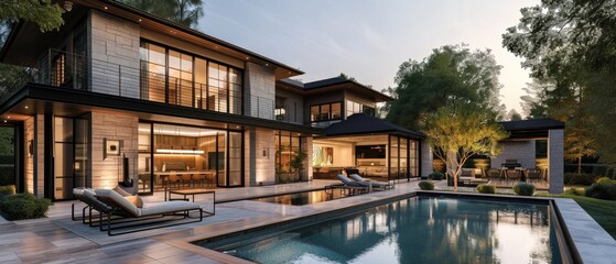 Fototapeta na wymiar real estate modern residential luxury villa house with a swimming pool