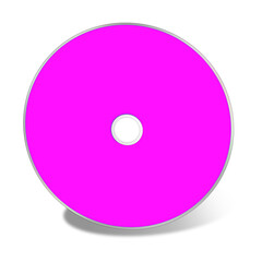 CD or DVD blank template magenta for presentation layouts and design. 3D rendering.