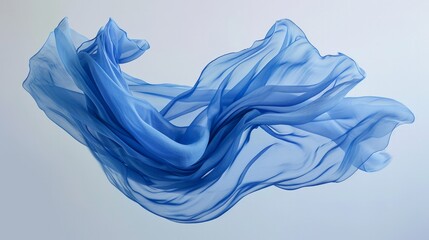 Floating blue fabric   