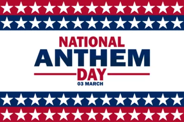 Foto op Canvas National Anthem Day Vector illustration. 03 March. Holiday concept. Template for background, banner, card, poster with text inscription. © DEEP