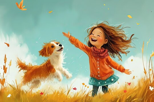 Ai bambini che giocano felici illustrazioni per libri per bambini 08
