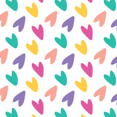 Colorful heart seamless pattern ,love vector in beautiful pastel colors